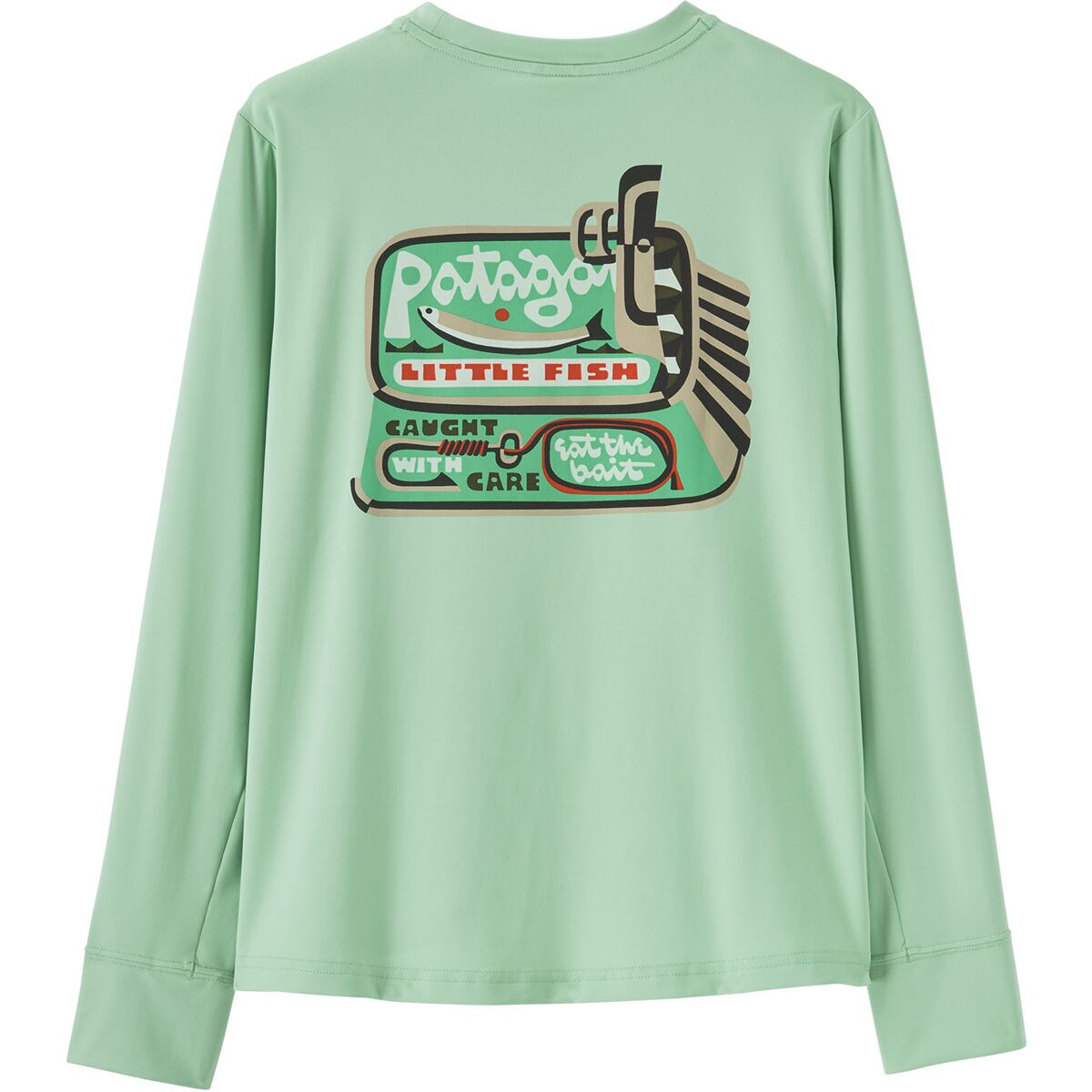 Image of Patagonia Capilene Silkweight Long-Sleeve T-Shirt - Kids' Little Fish: Rinsed Green, S
