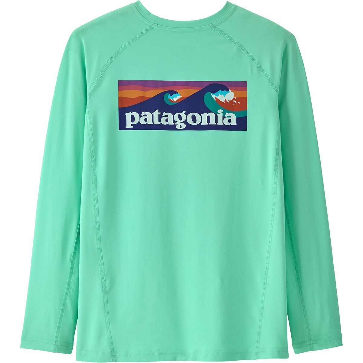 Image of Patagonia Capilene Silkweight Long-Sleeve Rashguard - Kids' Boardshort Logo: Early Teal, M