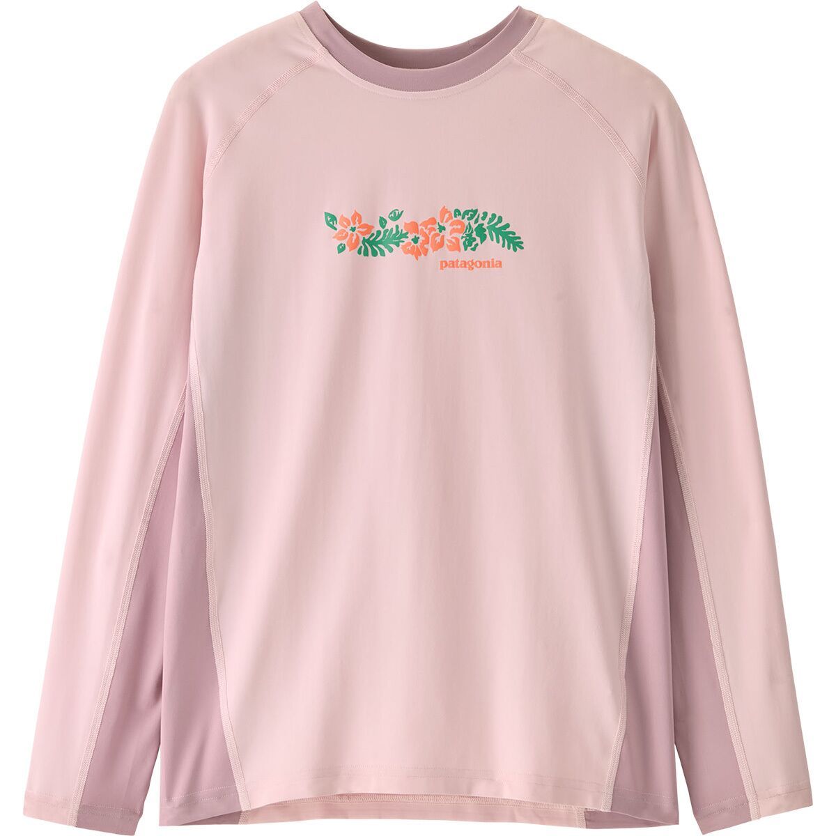 Image of Patagonia Capilene Silkweight Long-Sleeve Rashguard - Kids' Friend Lei: Dorsal Pink, M