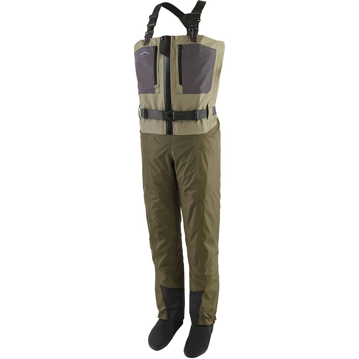 Image of Patagonia Swiftcurrent Traverse Zip Front Waders - Men's River Rock Green, LLM