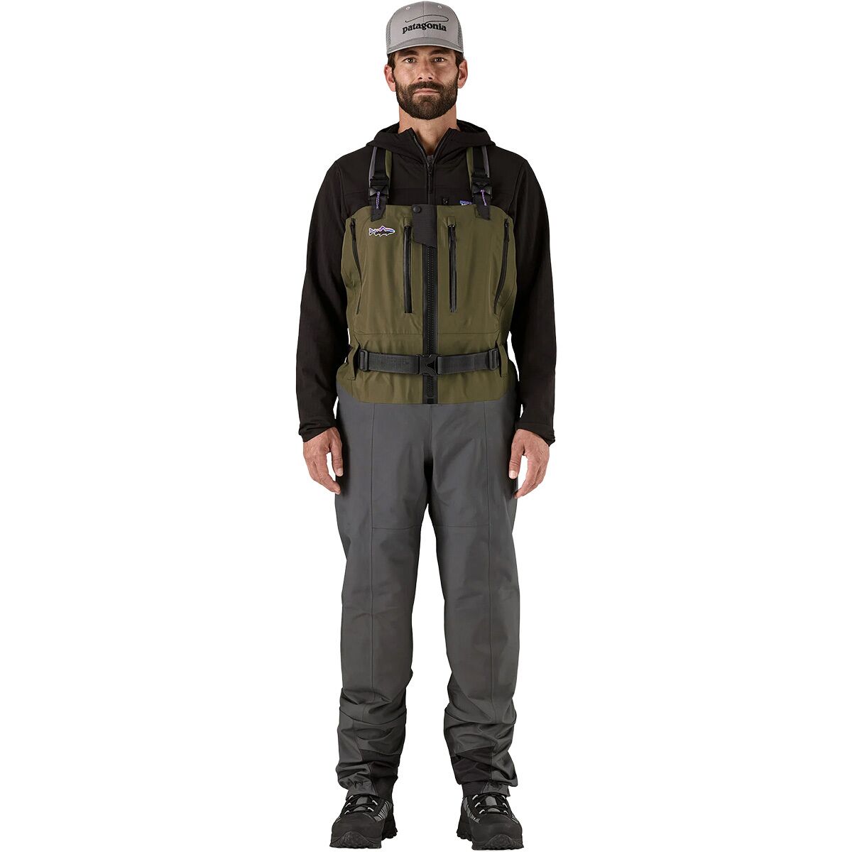Image of Patagonia Swiftcurrent Expedition Zip-Front Waders - Men's Basin Green, LRM