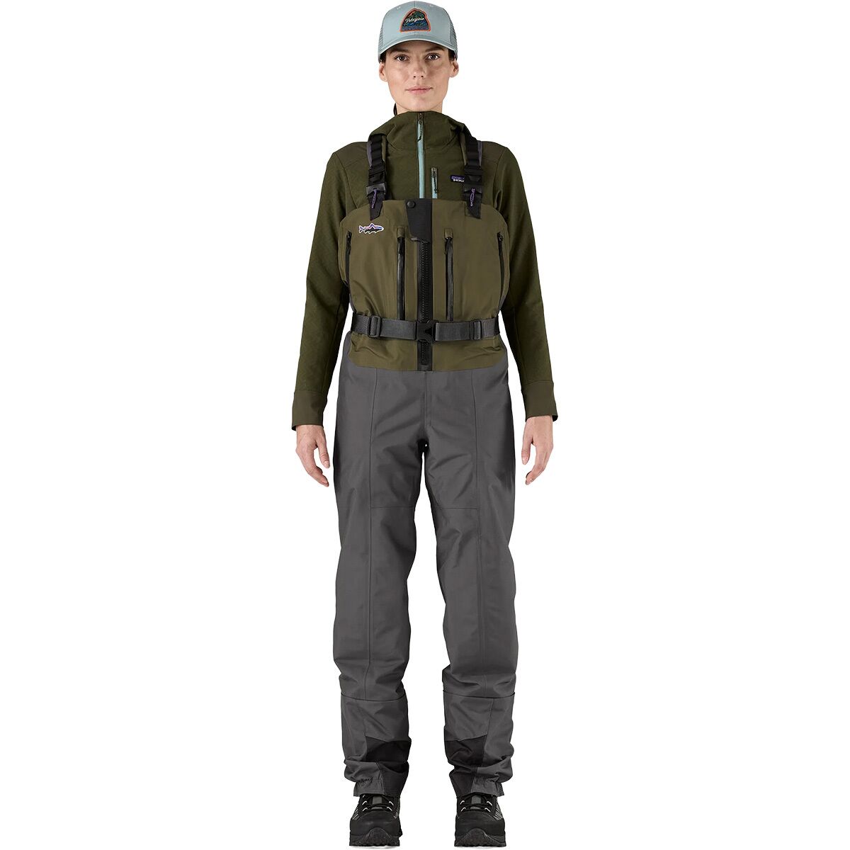 Image of Patagonia Swiftcurrent Expedition Zip-Front Waders - Women's Basin Green, SSS