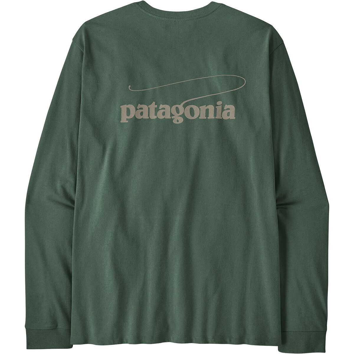 Image of Patagonia Casting Logo Long-Sleeve Responsibili-Tee - Men's Canopy Green, S