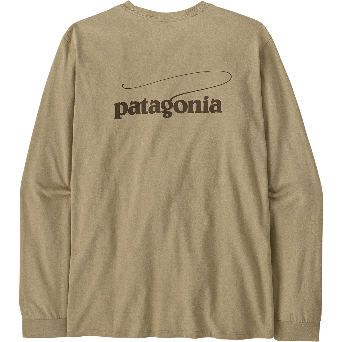 Image of Patagonia Casting Logo Long-Sleeve Responsibili-Tee - Men's Pumice, L