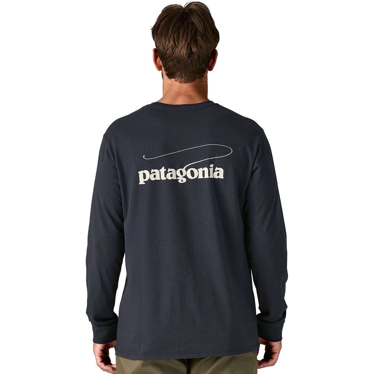 Image of Patagonia Casting Logo Long-Sleeve Responsibili-Tee - Men's Smolder Blue, L