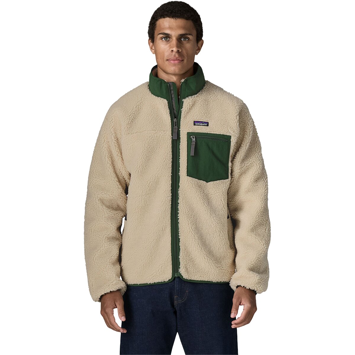 Image of Patagonia Classic Retro-X Jacket - Men's Dark Natural w/Treeline Green, XXL