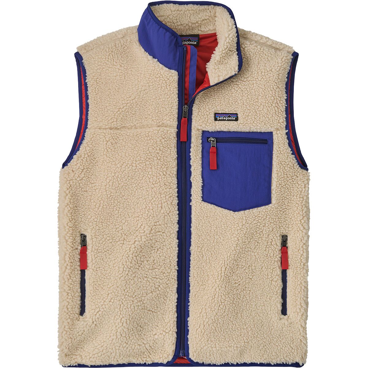 Image of Patagonia Classic Retro-X Vest - Men's Dark Natural w/Cobalt Blue, S