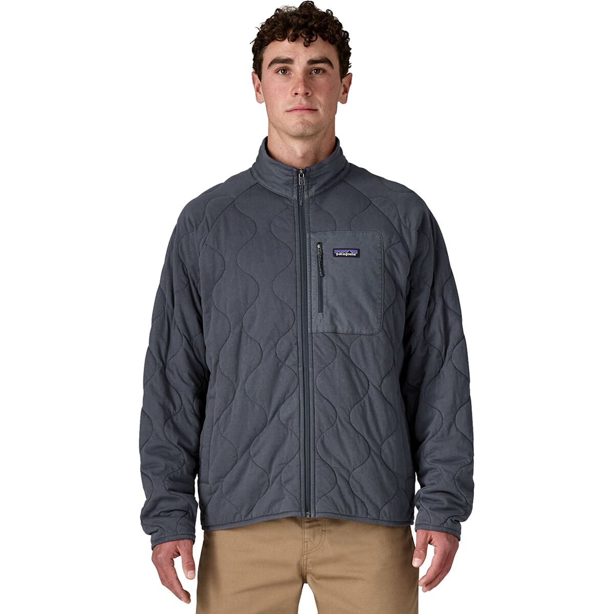 Image of Patagonia Daily Quilted Jacket - Men's Smolder Blue, L
