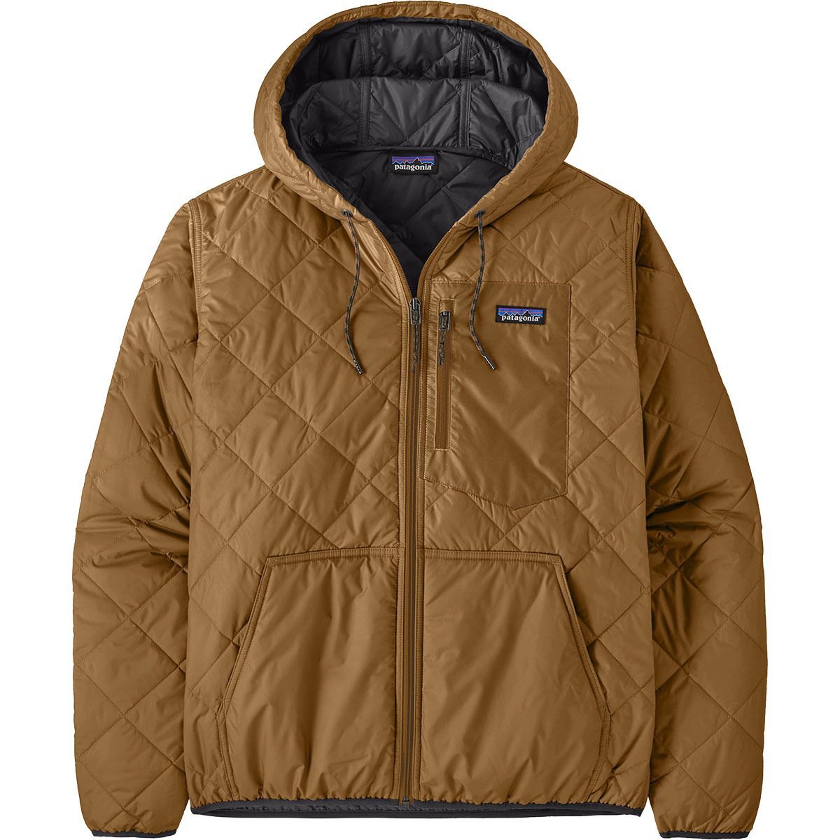Image of Patagonia Diamond Quilted Bomber Hooded Jacket - Men's Deer Brown, M