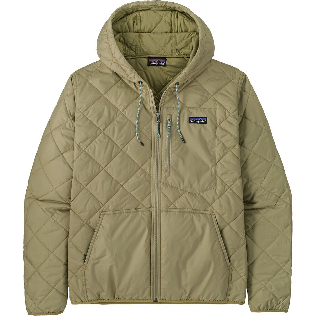 Image of Patagonia Diamond Quilted Bomber Hooded Jacket - Men's Weathered Stone, XL