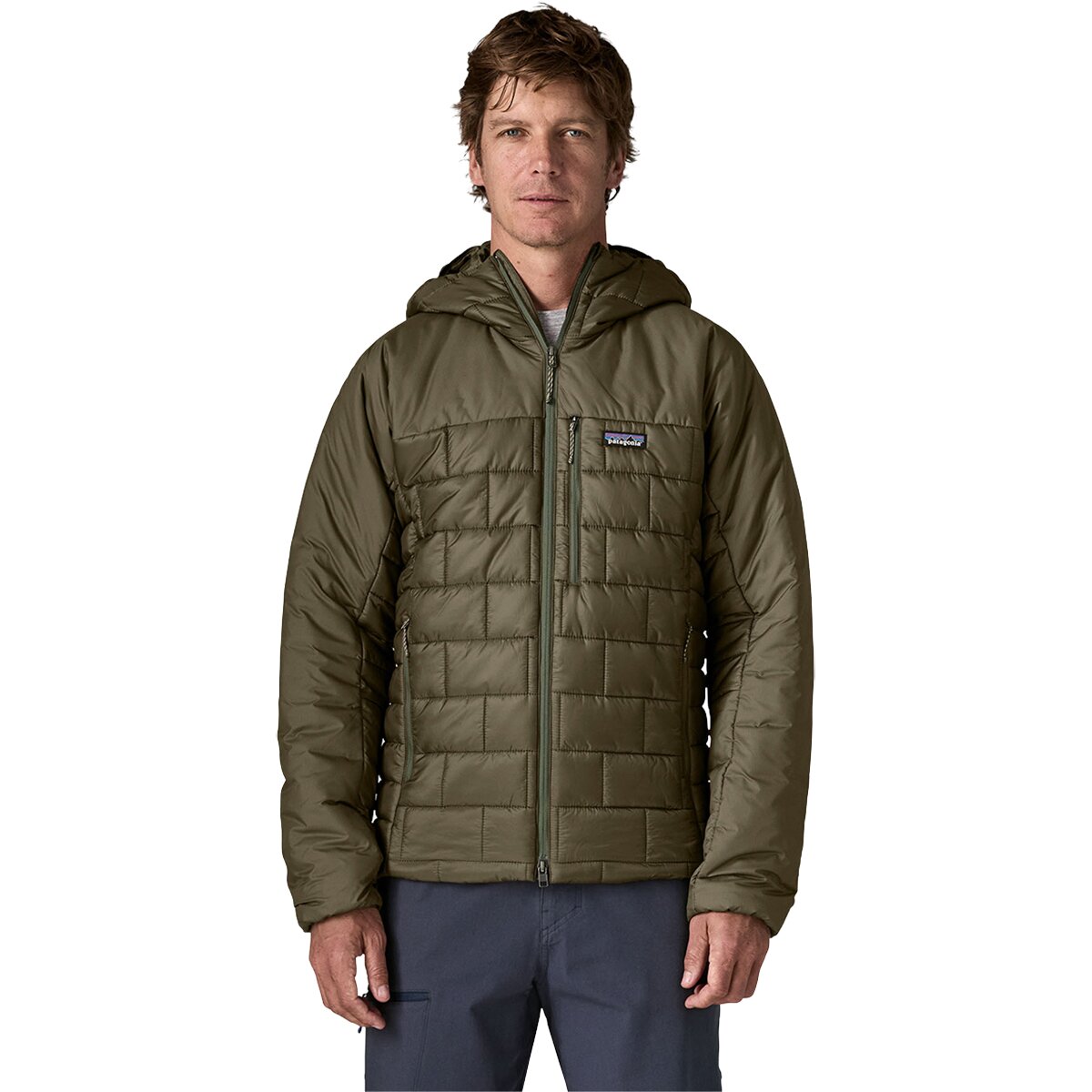 Image of Patagonia Hi-Loft Nano Puff Hooded Jacket - Men's Basin Green, XL