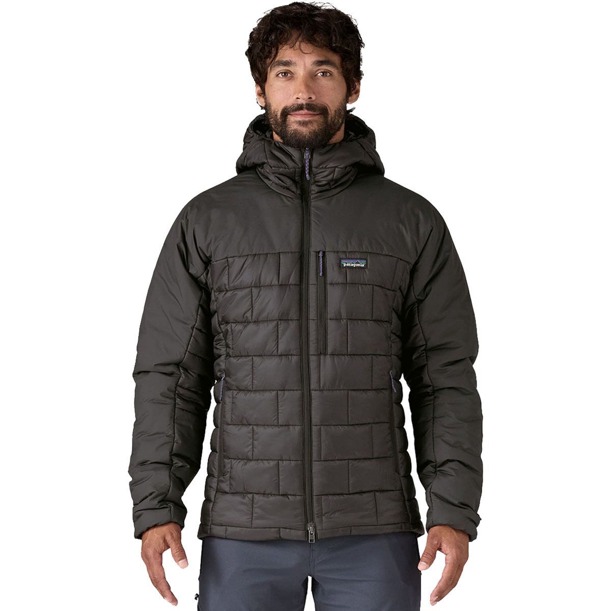 Image of Patagonia Hi-Loft Nano Puff Hooded Jacket - Men's Black, L