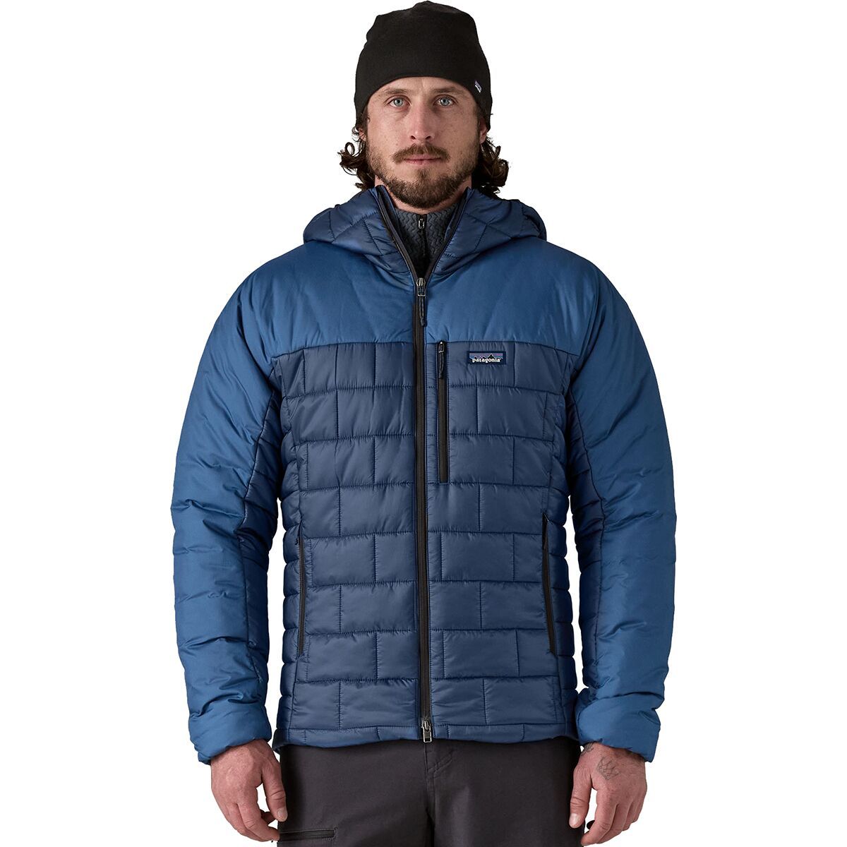 Image of Patagonia Hi-Loft Nano Puff Hooded Jacket - Men's Clement Blue, M