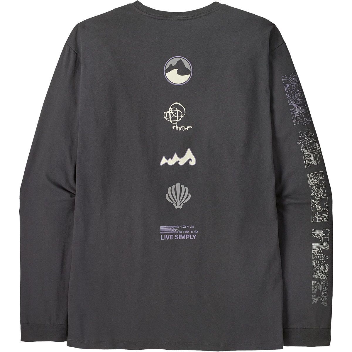 Patagonia Long Way Round Organic Long-Sleeve T-Shirt - Men's Ink Black, M