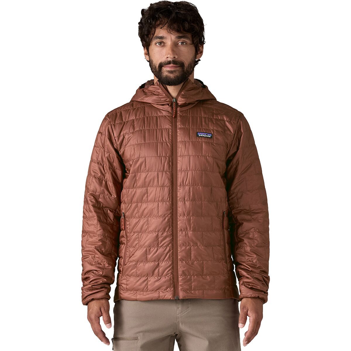 Image of Patagonia Nano Puff Hooded Insulated Jacket - Men's Dried Vanilla, S