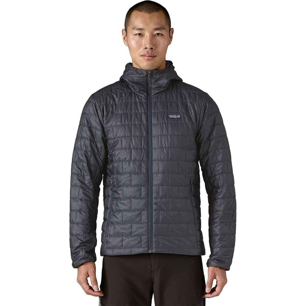 Image of Patagonia Nano Puff Hooded Insulated Jacket - Men's Smolder Blue, S
