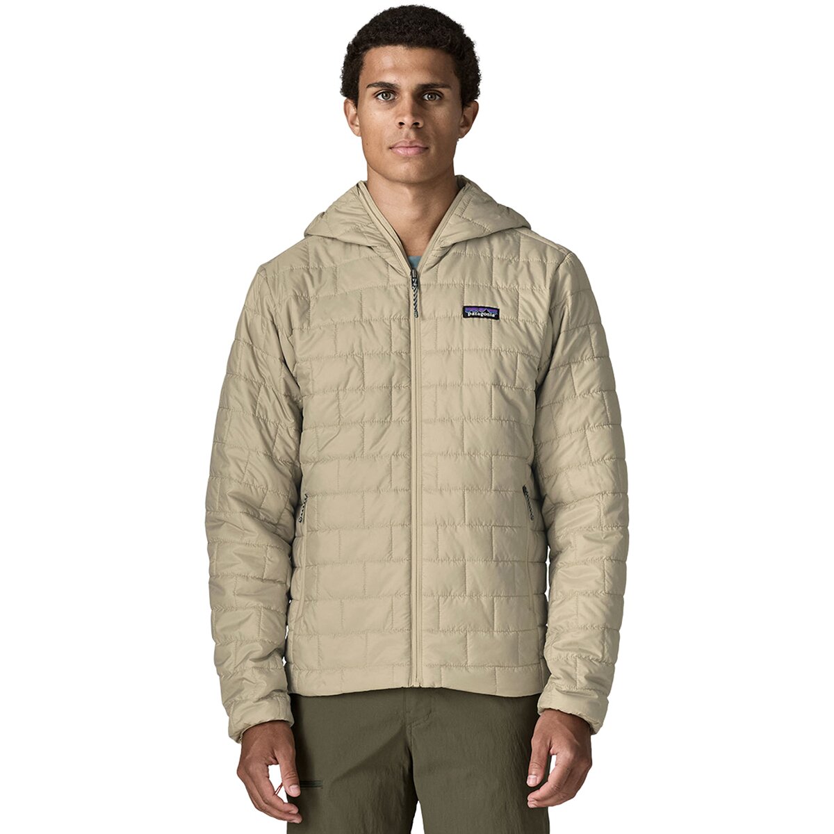 Image of Patagonia Nano Puff Insulated Hoodie - Men's Weathered Stone, S