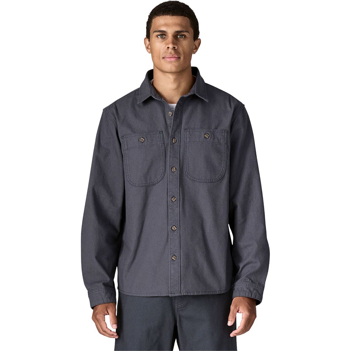 Image of Patagonia Point Reyes Canvas Shirt - Men's Smolder Blue, S