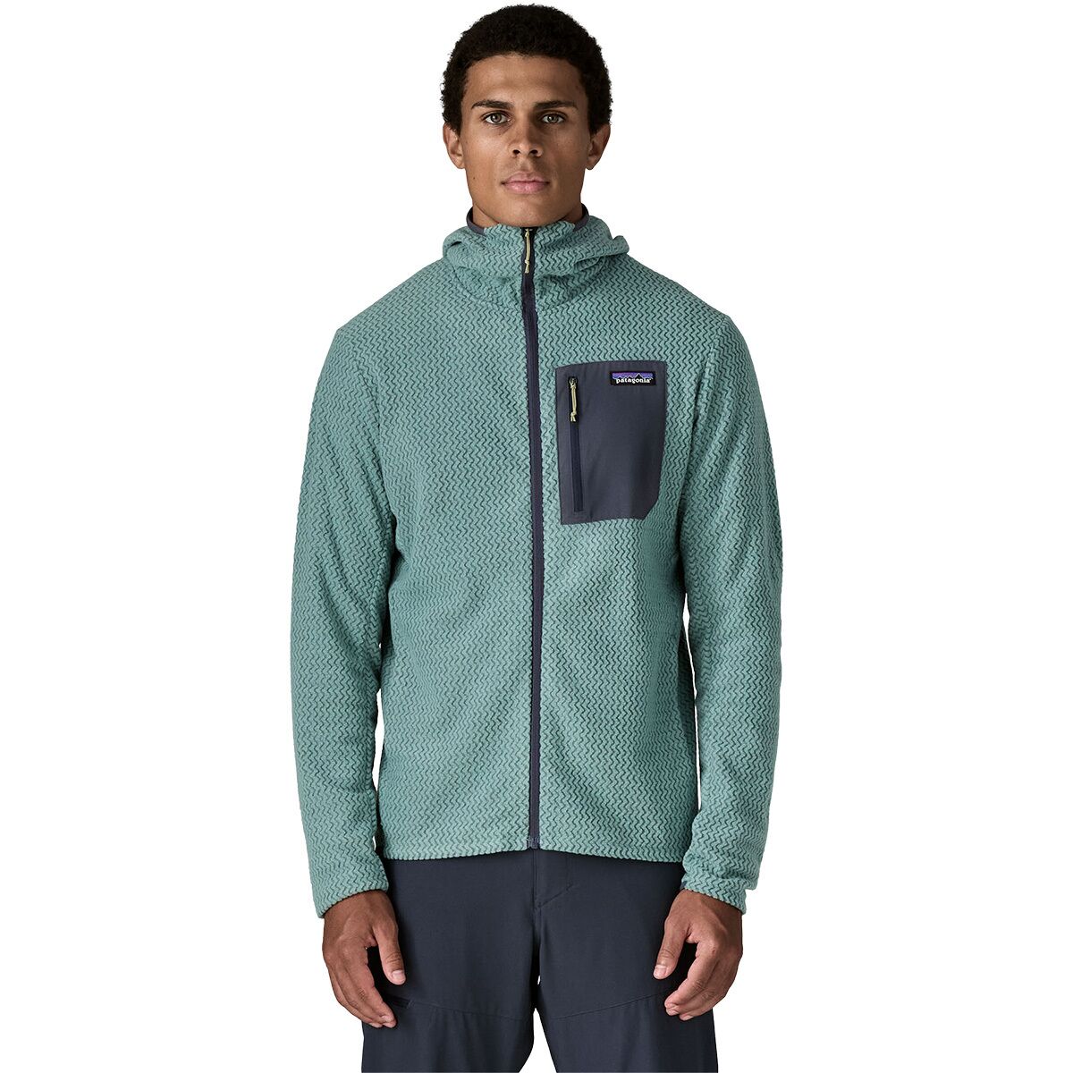 Image of Patagonia R1 Air Full-Zip Hooded Jacket - Men's Blue Sage, XL