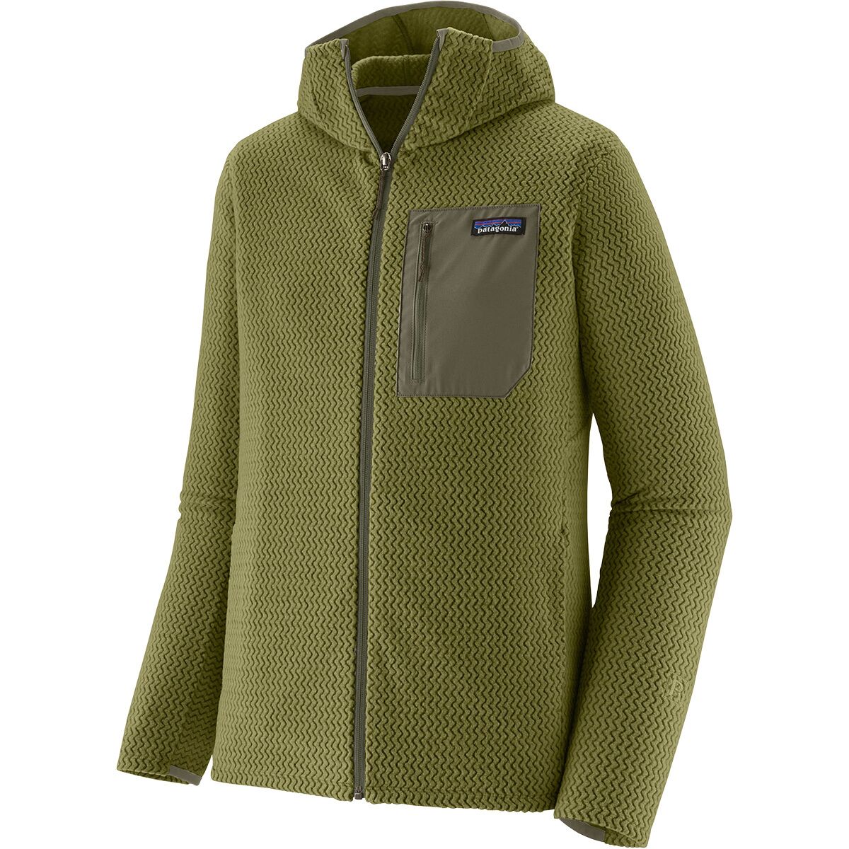 Image of Patagonia R1 Air Full-Zip Hooded Jacket - Men's Caper Green, XL