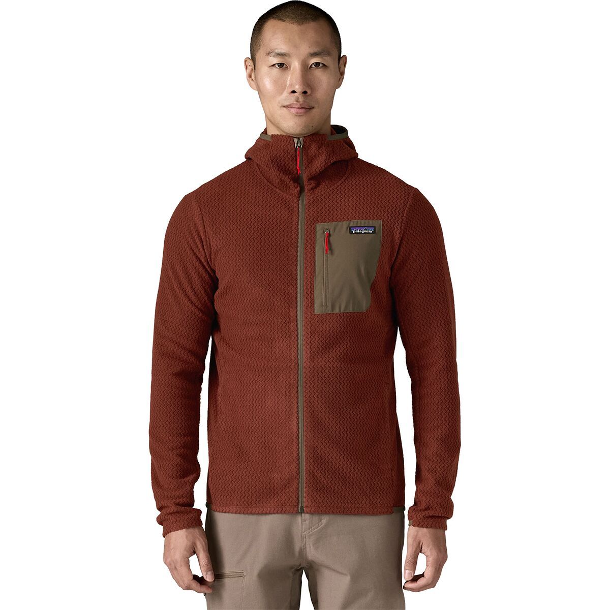 Image of Patagonia R1 Air Full-Zip Hooded Jacket - Men's Dried Vanilla, S