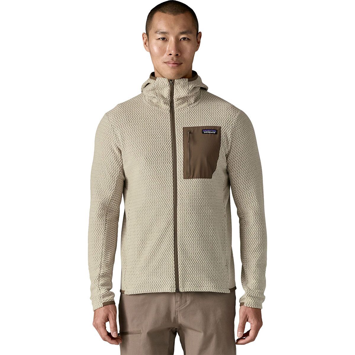 Image of Patagonia R1 Air Full-Zip Hooded Jacket - Men's Pelican, XL