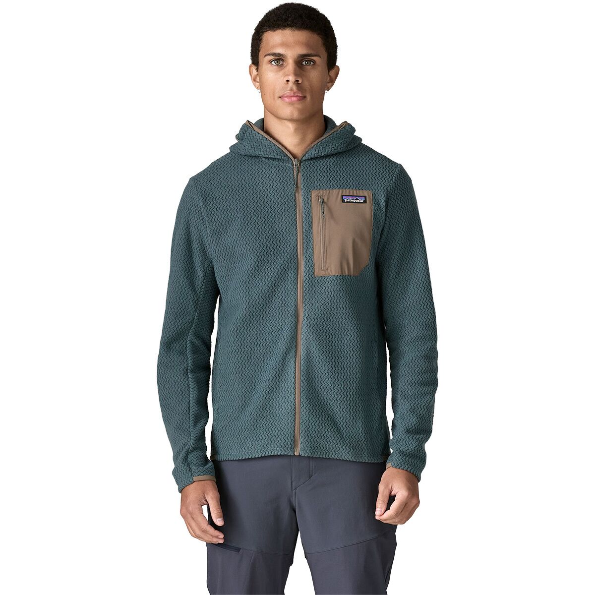 Image of Patagonia R1 Air Full-Zip Hooded Jacket - Men's Summit Blue, XL