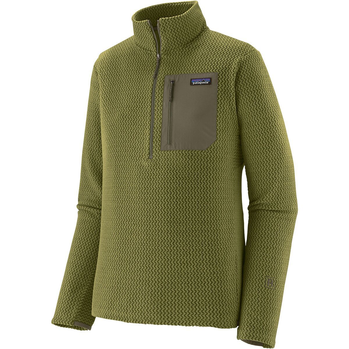 Image of Patagonia R1 Air Zip-Neck Top - Men's Caper Green, M