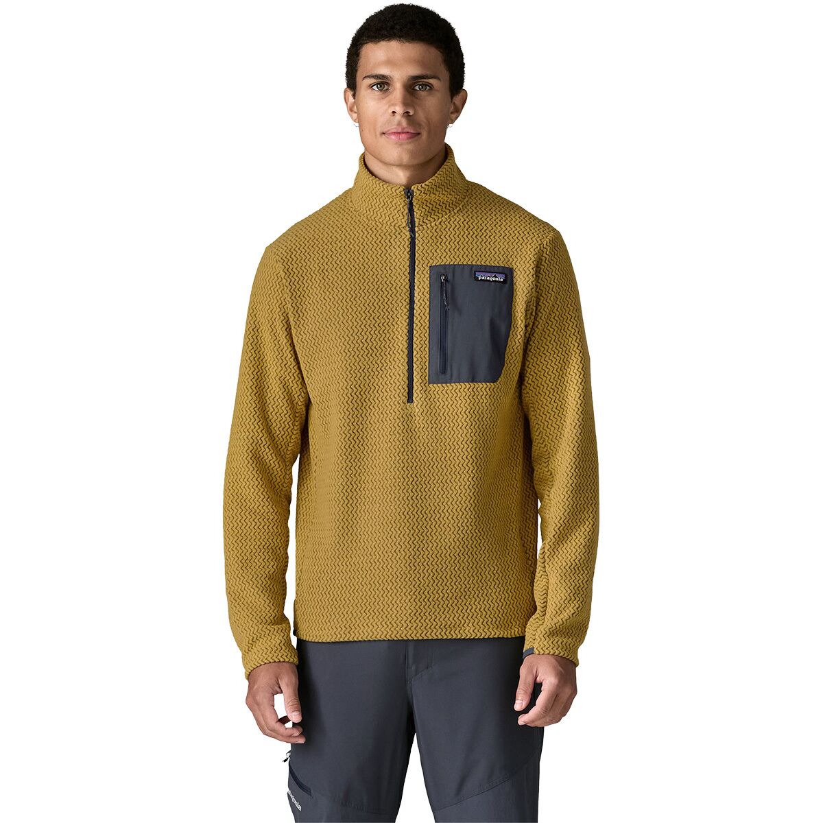 Image of Patagonia R1 Air Zip-Neck Fleece Pullover - Men's Lynx Tan, L