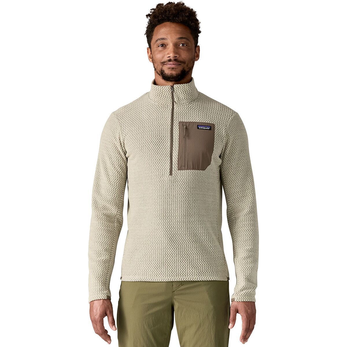 Image of Patagonia R1 Air Zip-Neck Top - Men's Pelican, XXL