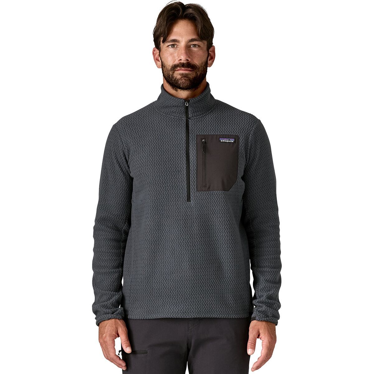 Image of Patagonia R1 Air Zip-Neck Top - Men's Smolder Blue, M