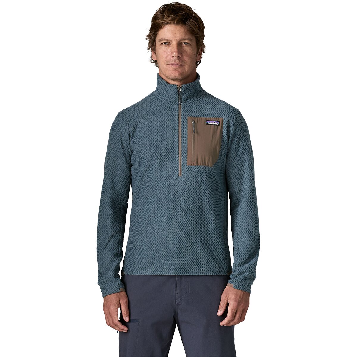 Image of Patagonia R1 Air Zip-Neck Fleece Pullover - Men's Summit Blue, XXL