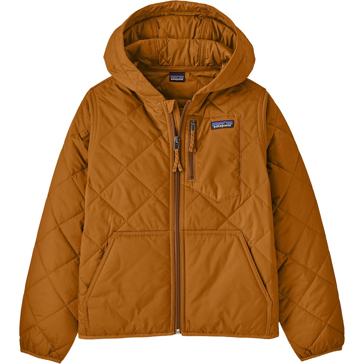 Image of Patagonia Diamond Quilted Hooded Jacket - Kids' Cinnamon Brown, M