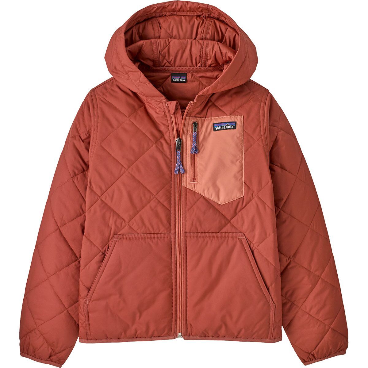 Image of Patagonia Diamond Quilted Hooded Jacket - Kids' Potters Red, XS
