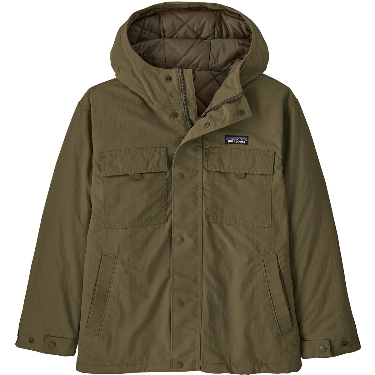 Image of Patagonia Insulated Outdoor Everyday Jacket - Kids' Basin Green, L