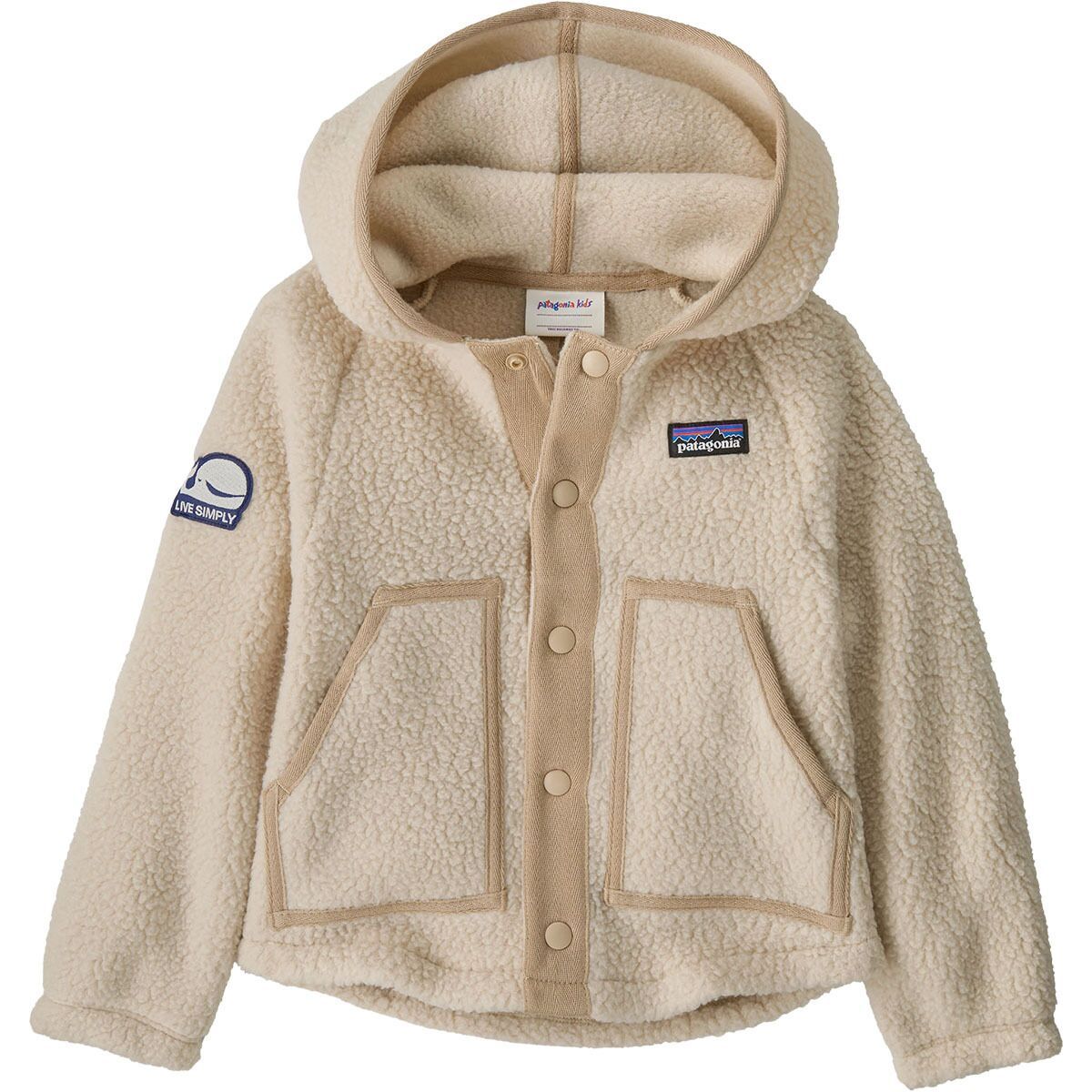 Image of Patagonia Retro Pile Jacket - Toddlers' Live Simply Whale Patch: Dark Natural, 2T