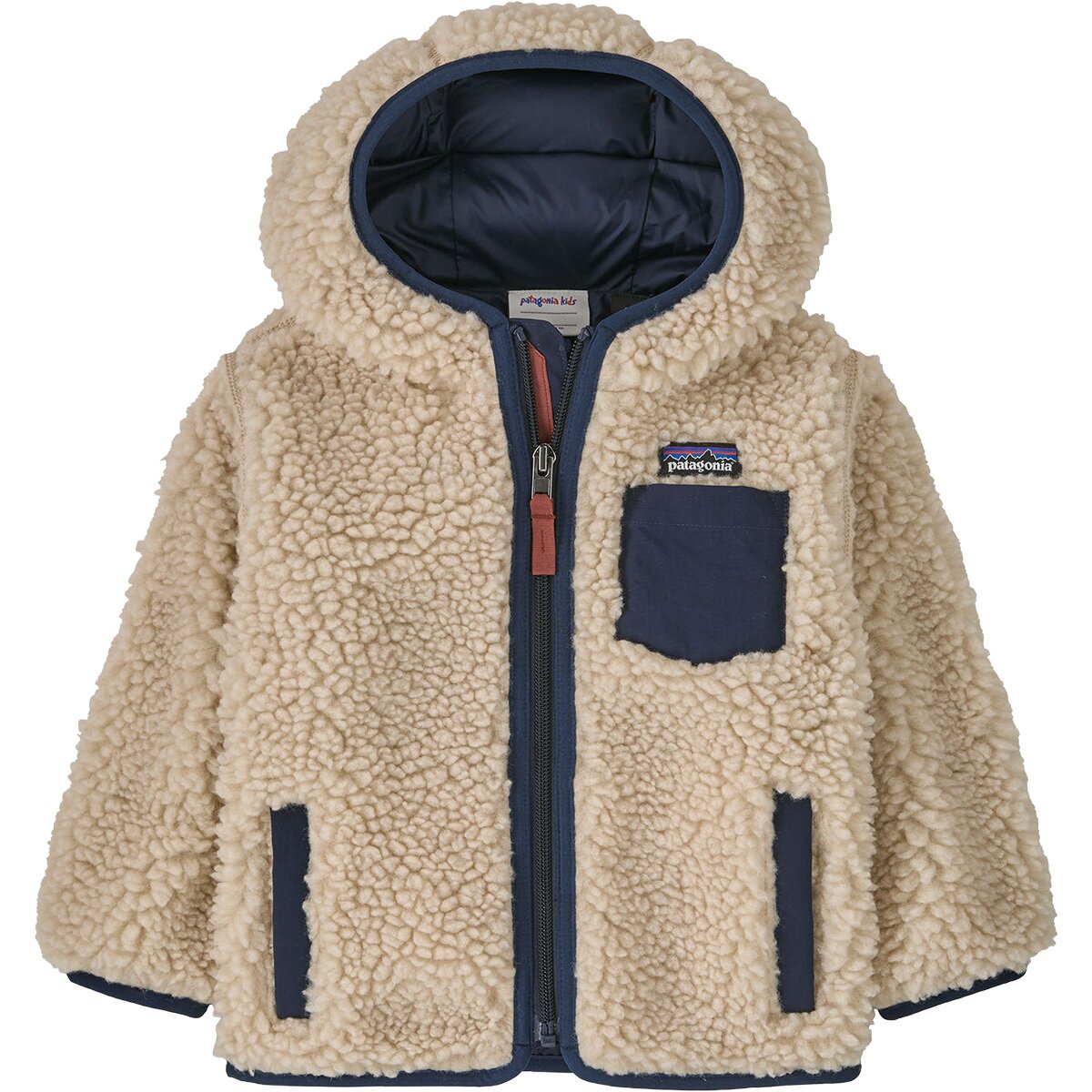Image of Patagonia Retro-X Hooded Jacket - Infants' Dark Natural w/New Navy, 12M