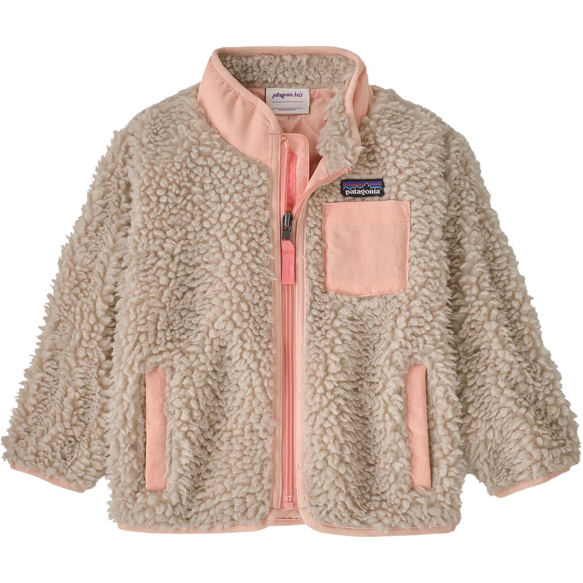 Image of Patagonia Retro-X Jacket - Infants' Natural w/Sunlit Pink, 18M