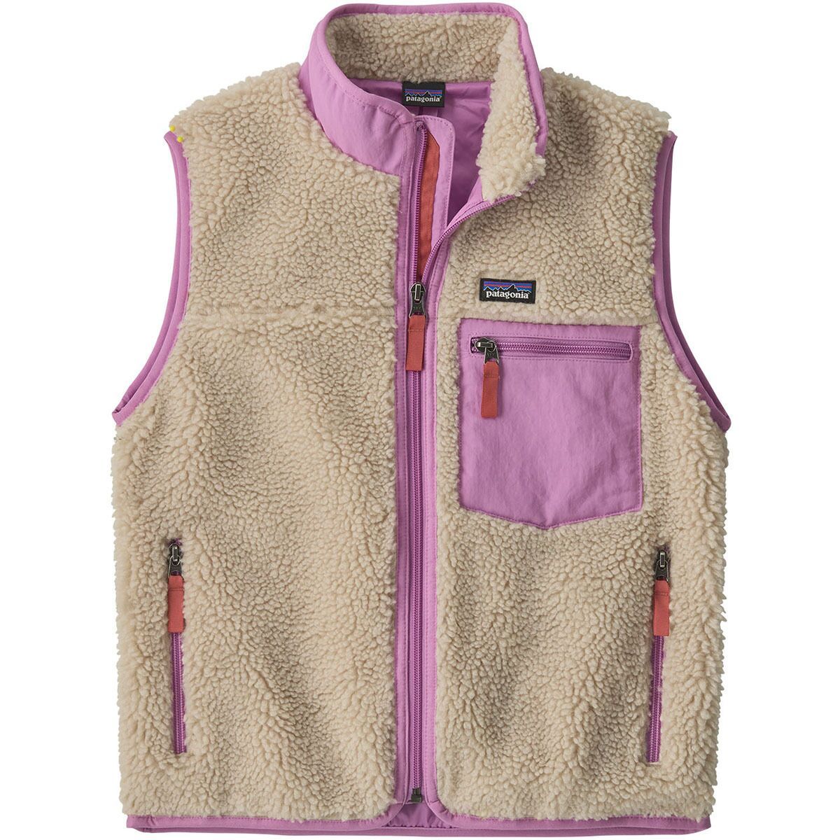 Image of Patagonia Retro-X Vest - Kids' Natural/Brisk Purple, L
