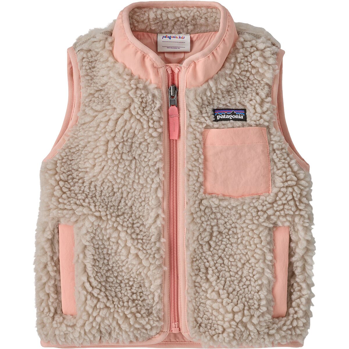Image of Patagonia Retro-X Vest - Toddlers' Natural w/Sunlit Pink, 3T