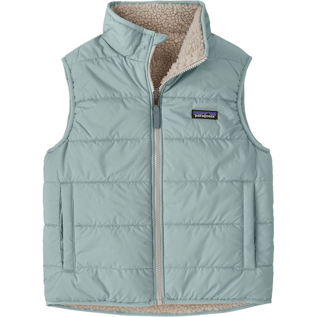 Image of Patagonia Reversible Ready Freddy Vest - Kids' Virtually Blue, XS