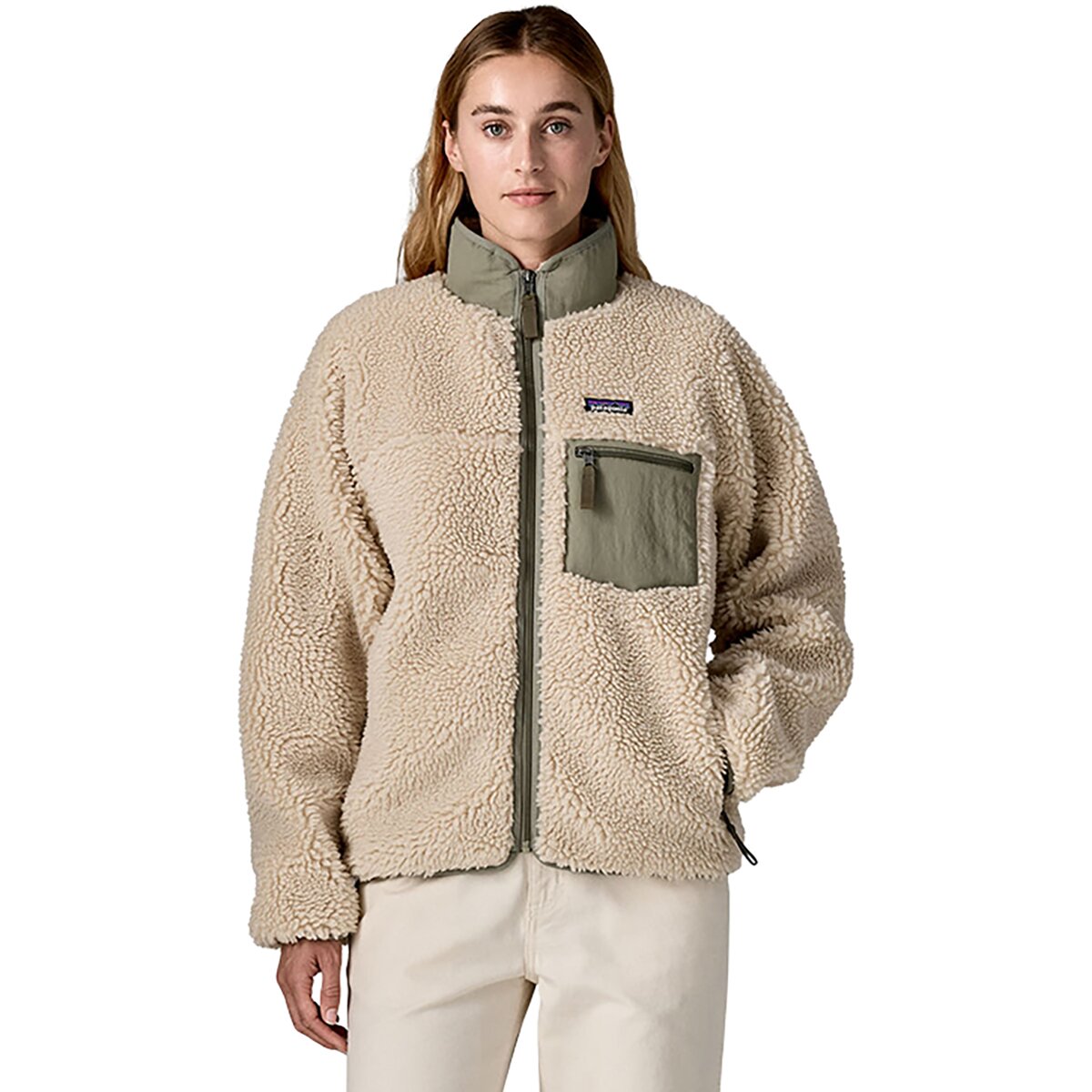 Image of Patagonia Classic Retro-X Jacket - Women's Dark Natural w/River Rock Green, M