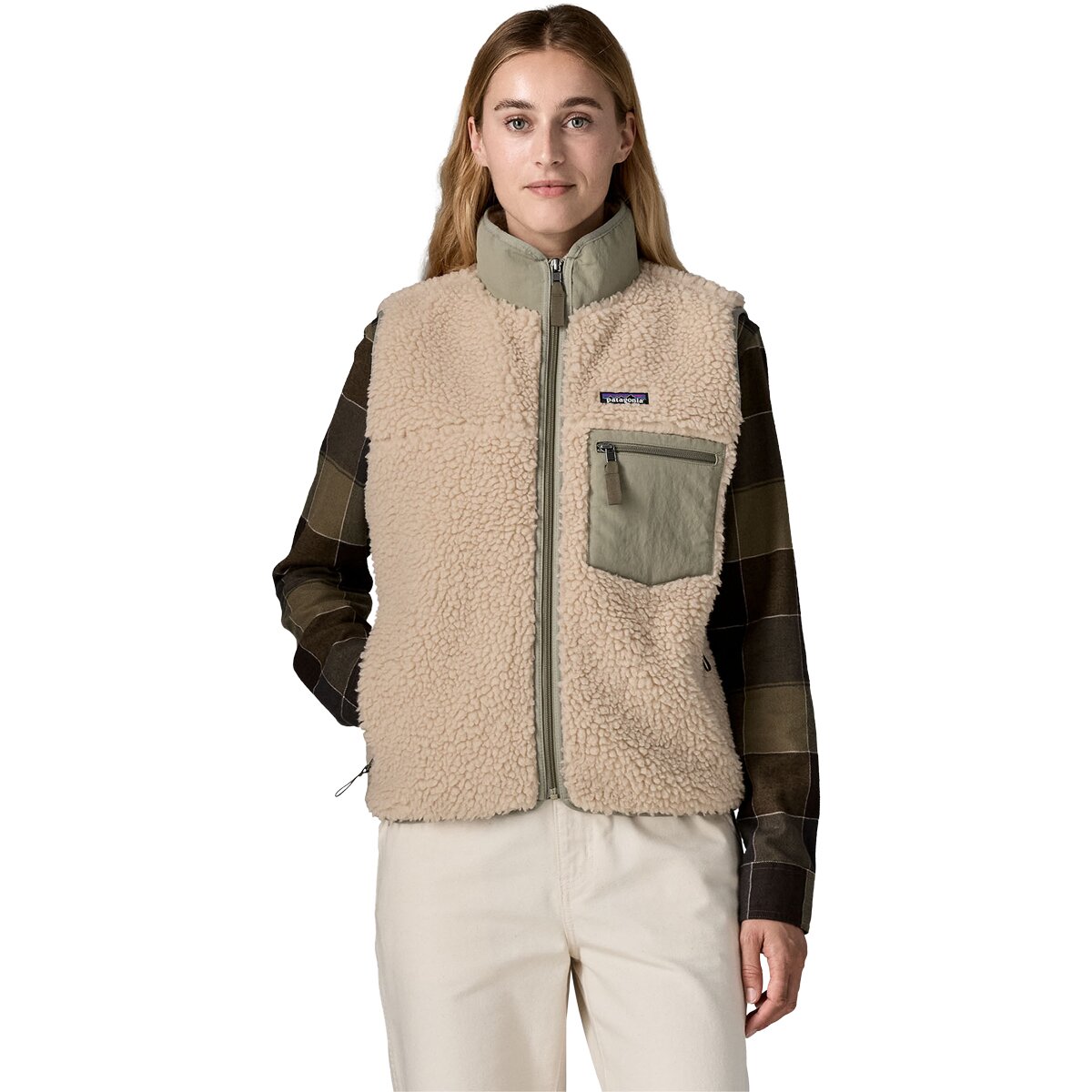 Image of Patagonia Classic Retro-X Vest - Women's Dark Natural w/River Rock Green, S