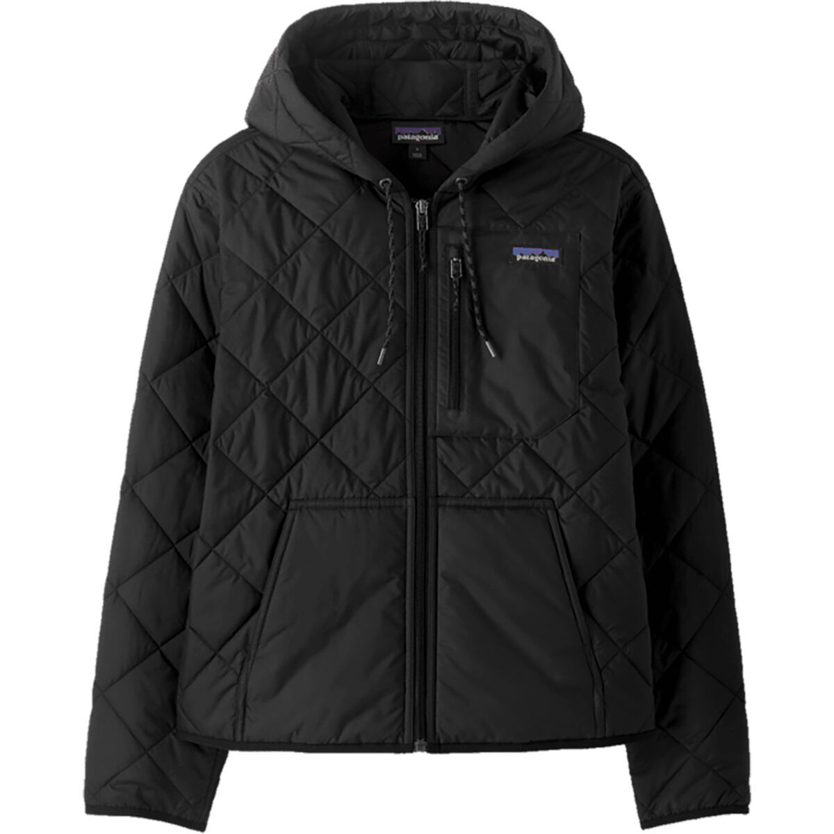 Image of Patagonia Diamond Quilted Bomber Hooded Jacket - Women's Black, L
