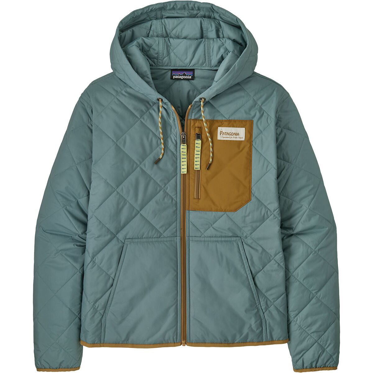 Image of Patagonia Diamond Quilted Bomber Hooded Jacket - Women's Blue Sage, L