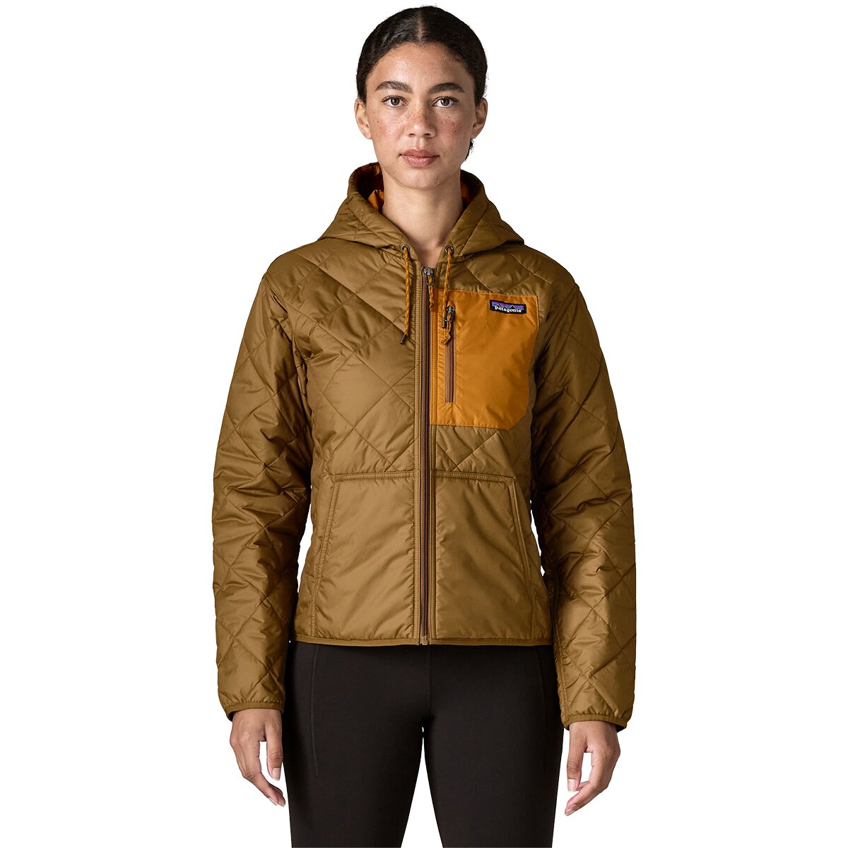 Image of Patagonia Diamond Quilted Bomber Hooded Jacket - Women's Wolf Brown, XL