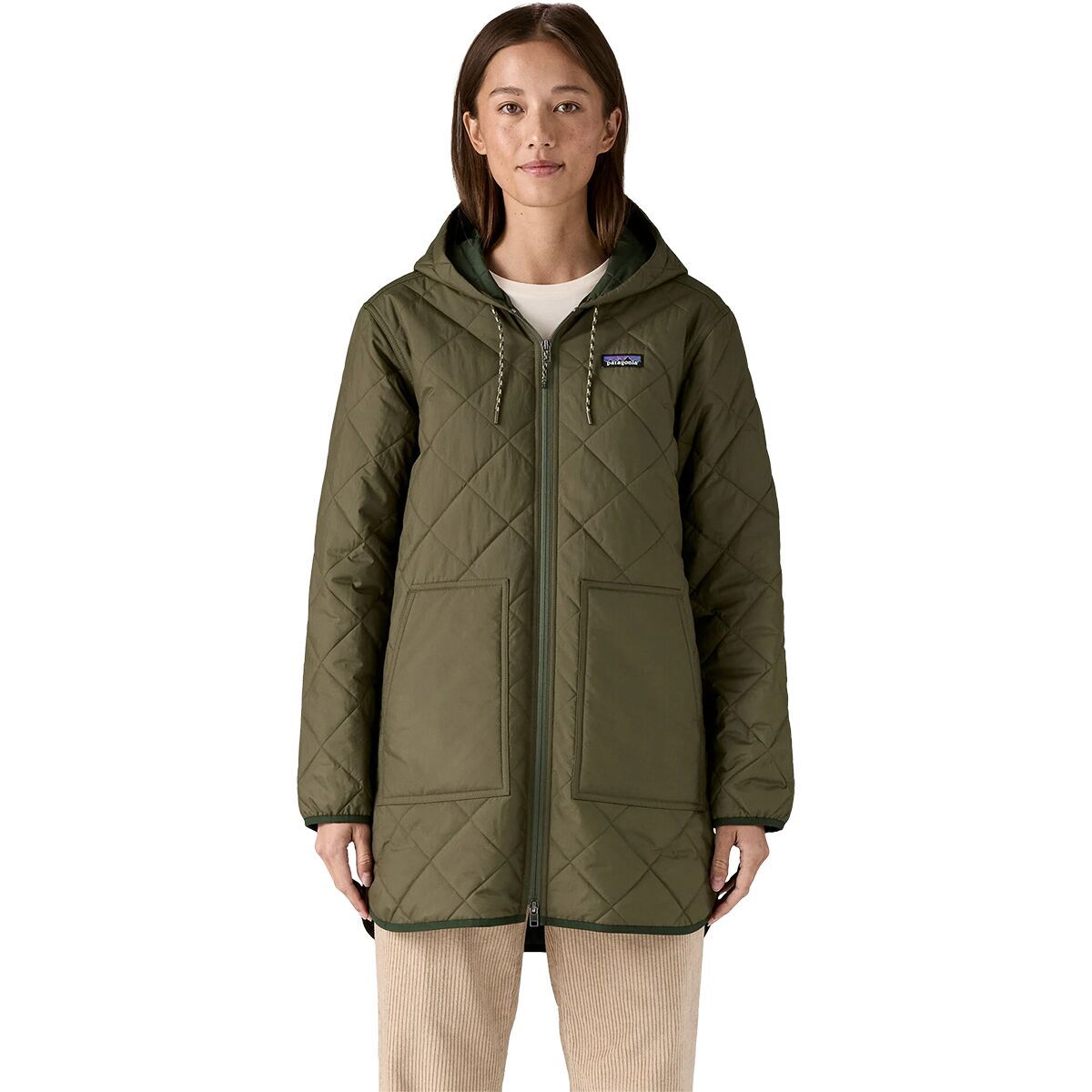 Image of Patagonia Diamond Quilted Parka - Women's Basin Green, L