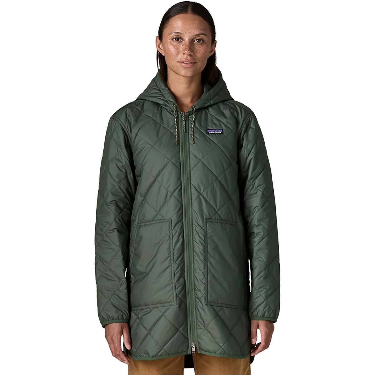 Image of Patagonia Diamond Quilted Parka - Women's Canopy Green, S