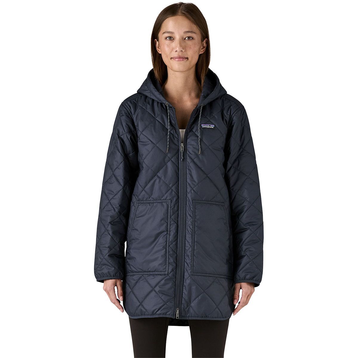 Image of Patagonia Diamond Quilted Parka - Women's Sunken Blue, XS