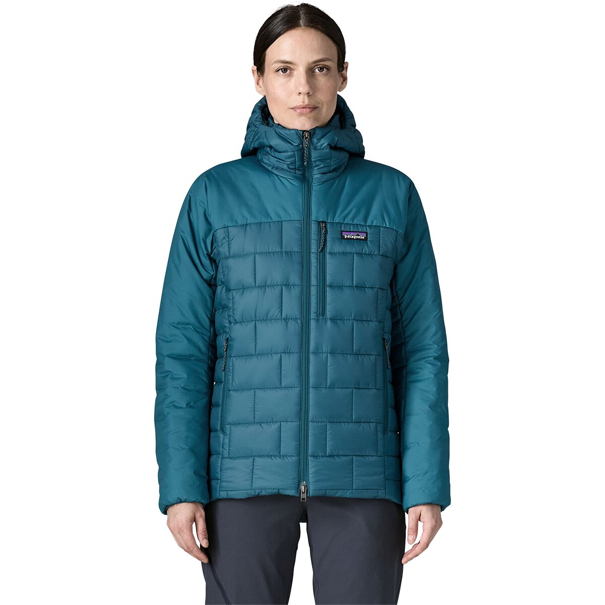 Image of Patagonia Hi-Loft Nano Puff Hoodie - Women's Glacial Blue, L